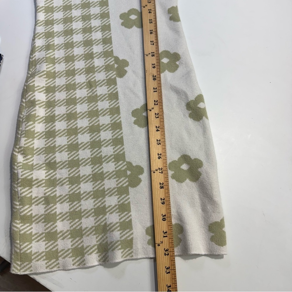 Princess Polly Lainey Mini Sweater Dress Sage Green XS/S Bodycon Y2k Floral - Picture 10 of 12